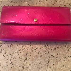 Louis Vuitton hot pink Patton leather rare wallet
